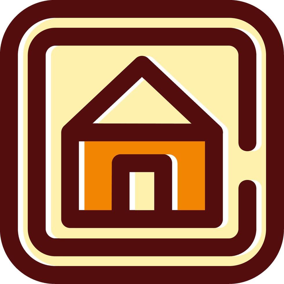 Home filled Sliped Retro Icon vector