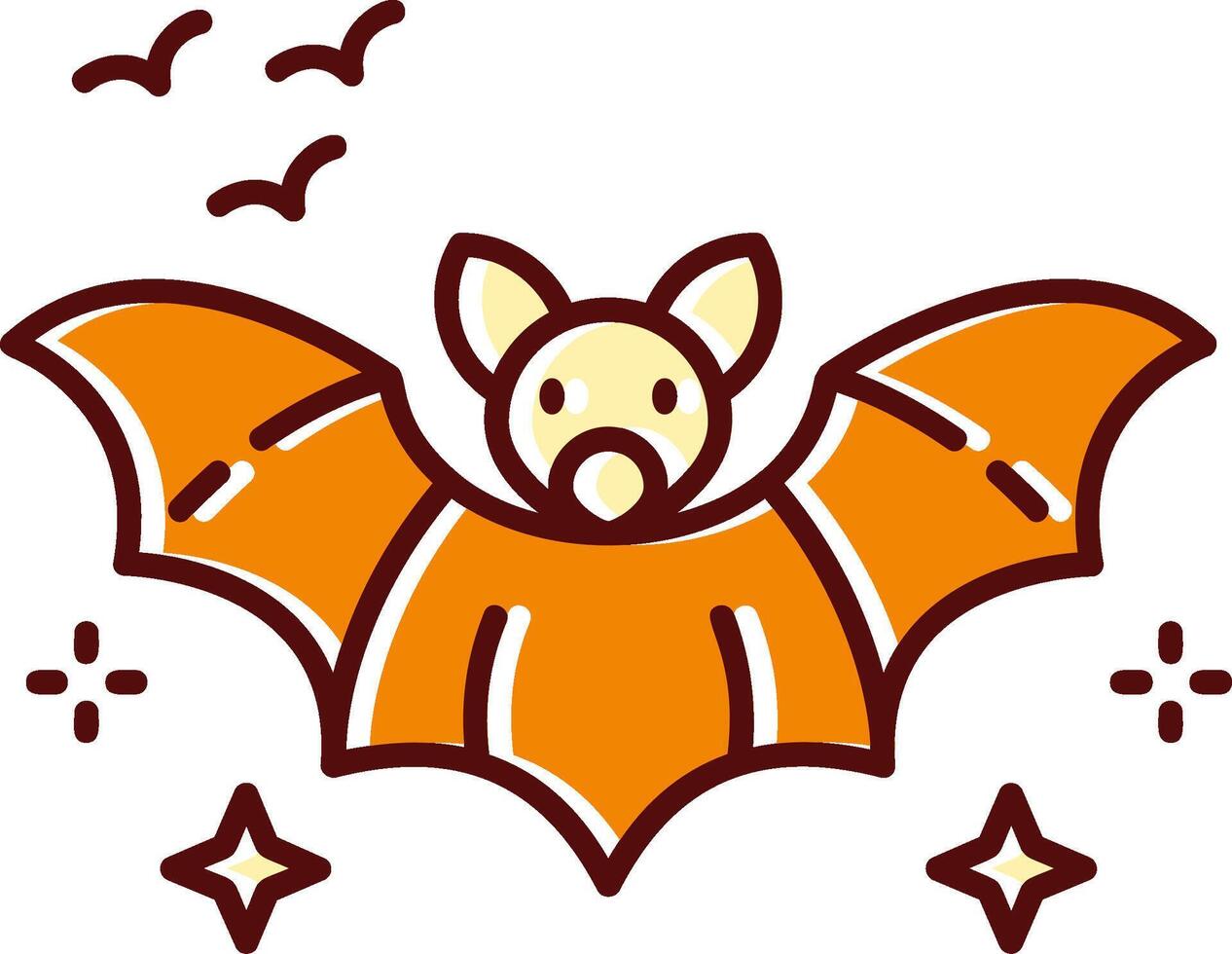 Bat filled Sliped Retro Icon vector