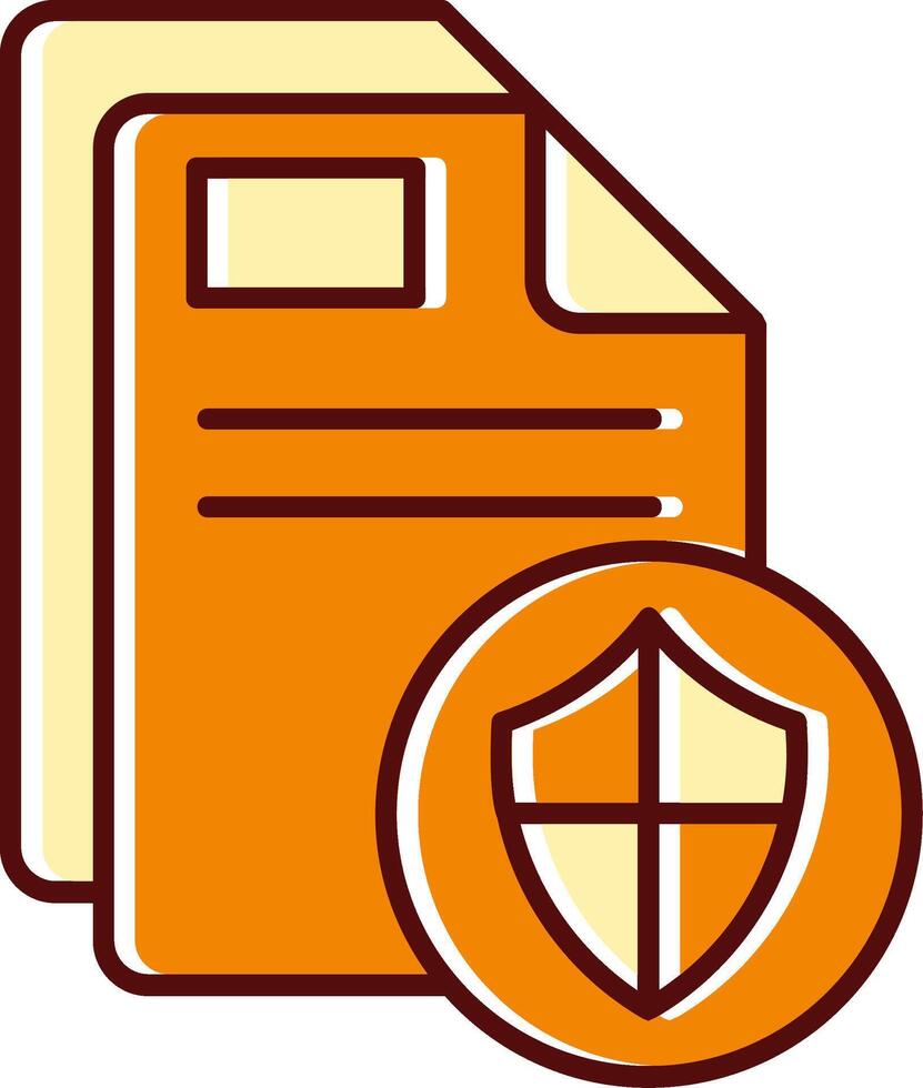 Protect filled Sliped Retro Icon vector