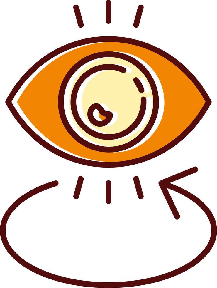 Eye filled Sliped Retro Icon vector