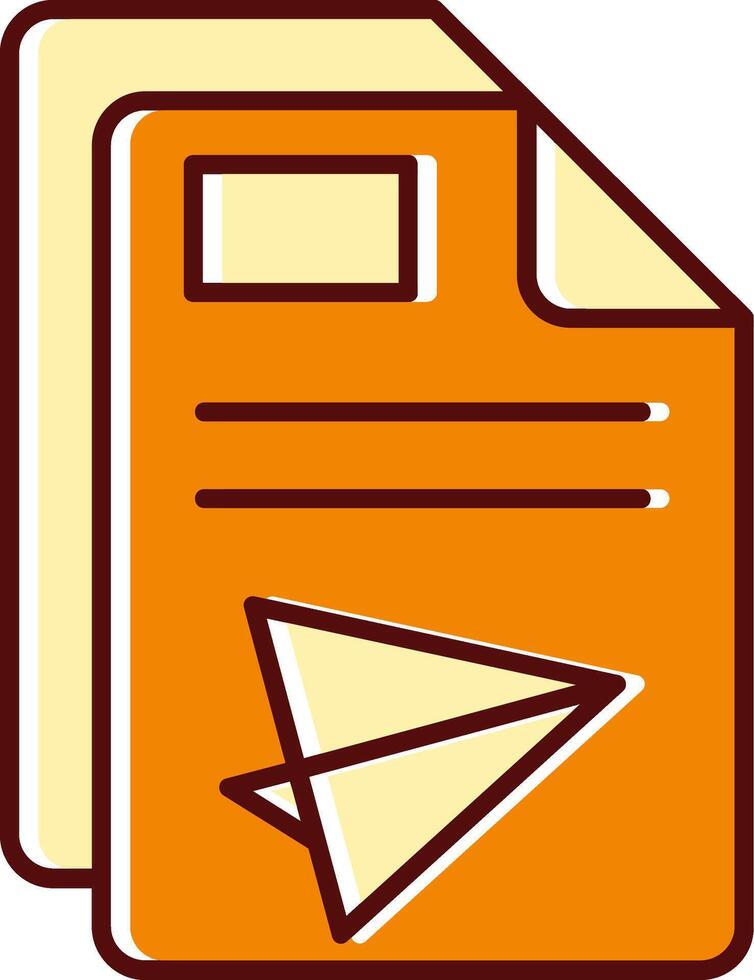 Send filled Sliped Retro Icon vector