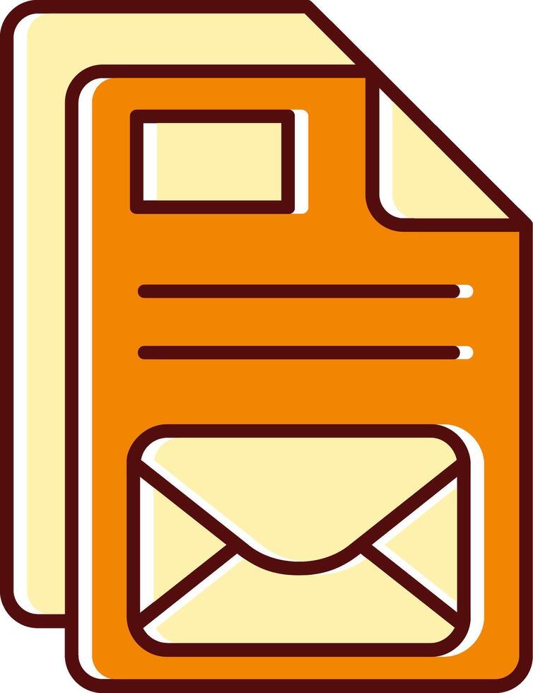 correo electrónico lleno resbaló retro icono vector