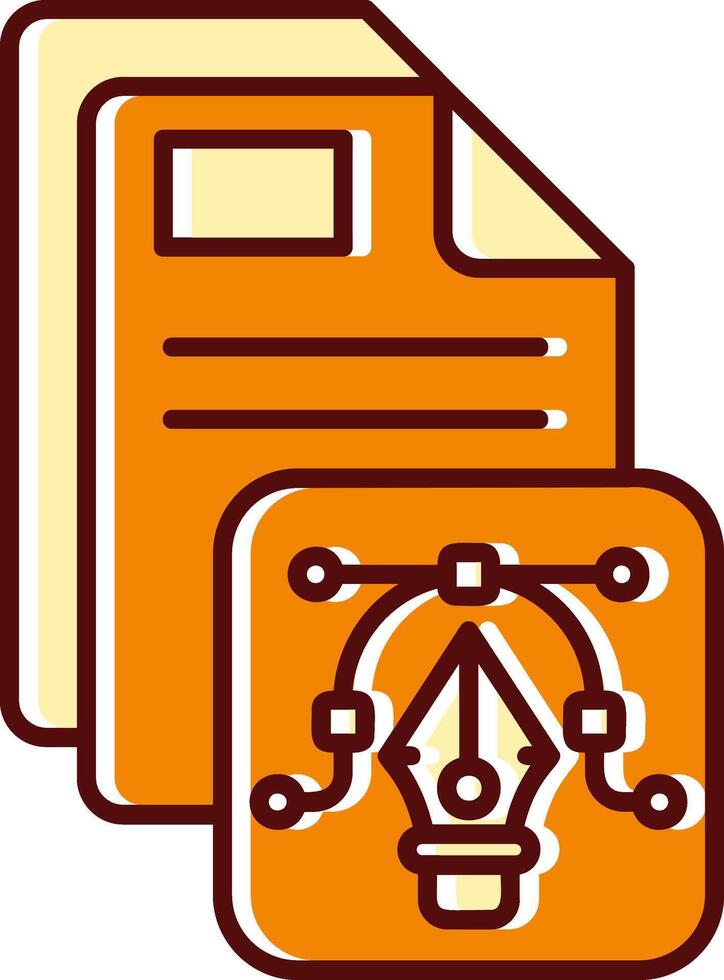 Vector filled Sliped Retro Icon