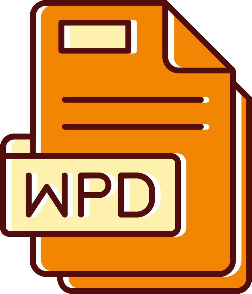 wpd lleno resbaló retro icono vector