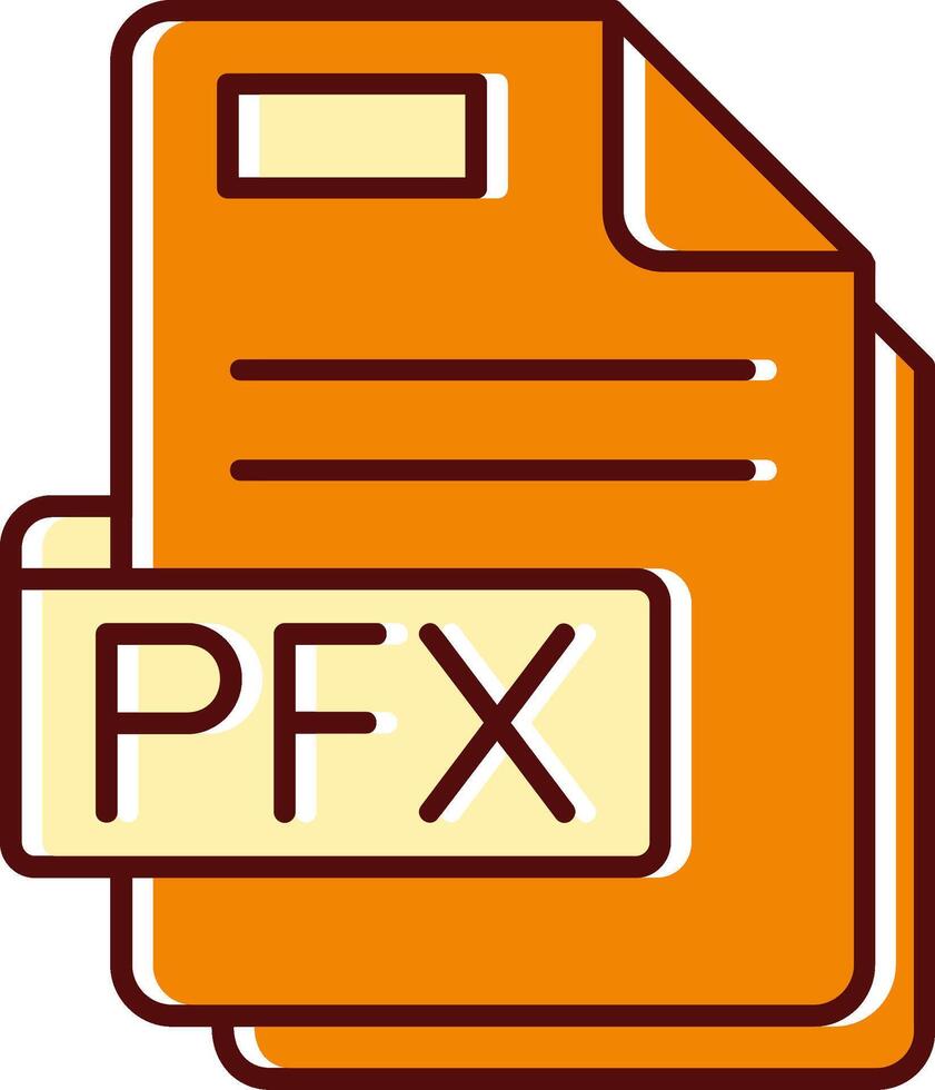 pfx lleno resbaló retro icono vector