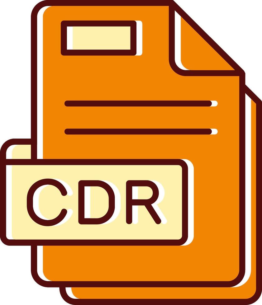 cdr lleno resbaló retro icono vector