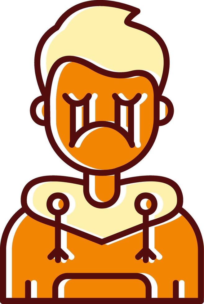 Cry filled Sliped Retro Icon vector