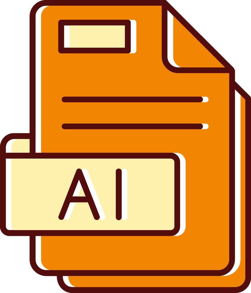 Ai filled Sliped Retro Icon vector