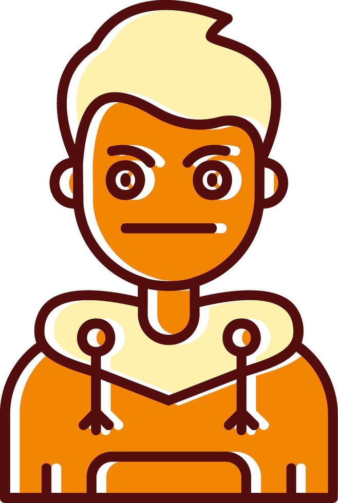 Embarrassed filled Sliped Retro Icon vector