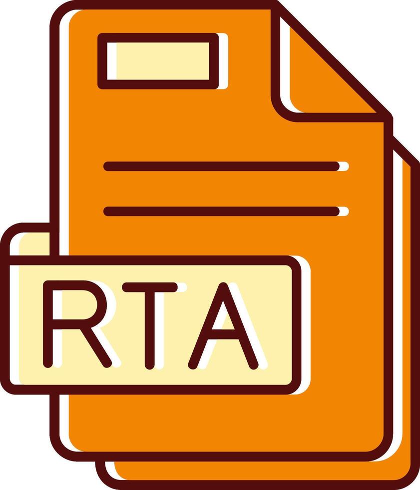 Rta filled Sliped Retro Icon vector