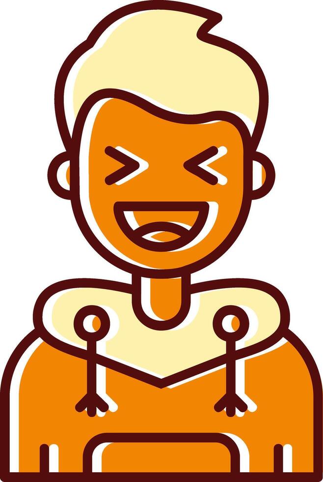 Laugh filled Sliped Retro Icon vector