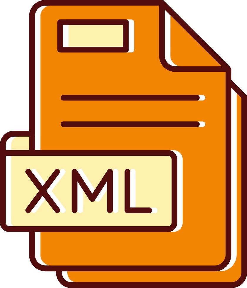 xml lleno resbaló retro icono vector