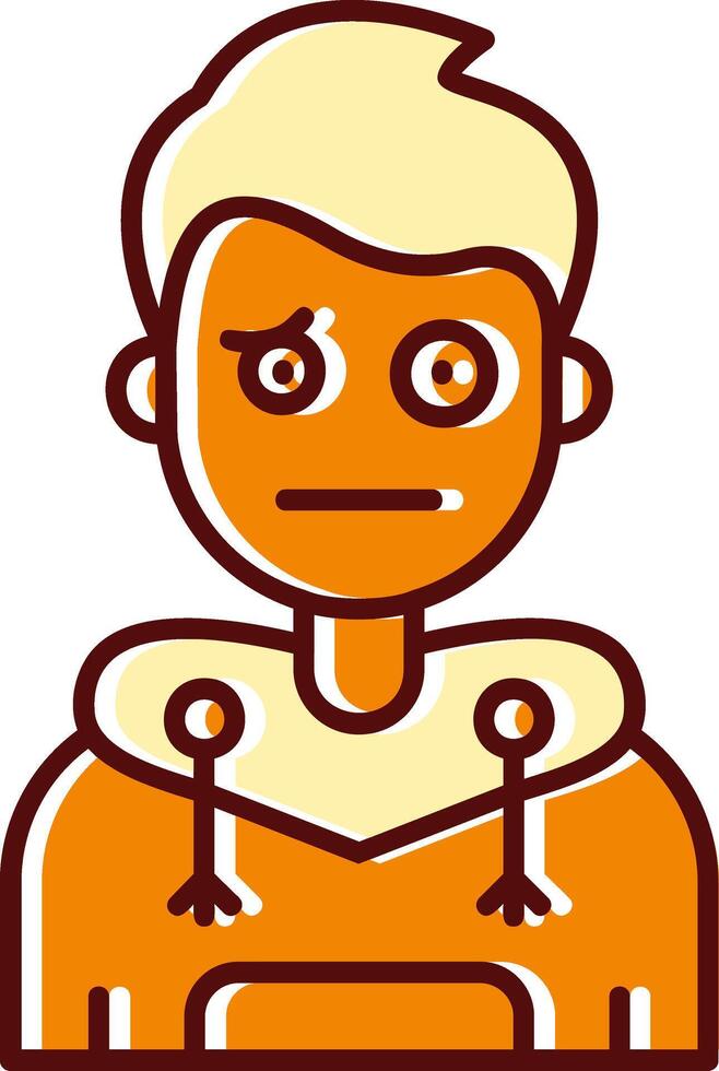Confused filled Sliped Retro Icon vector
