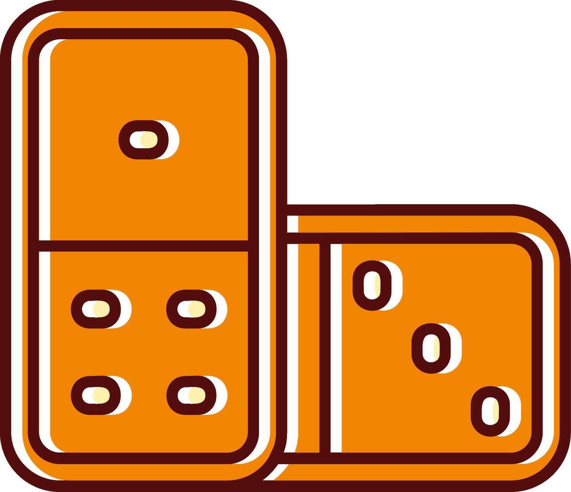 Domino filled Sliped Retro Icon vector
