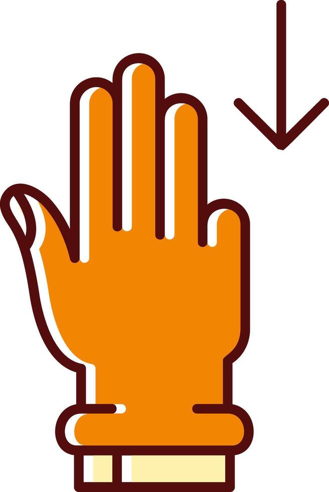 Three Fingers Down filled Sliped Retro Icon vector