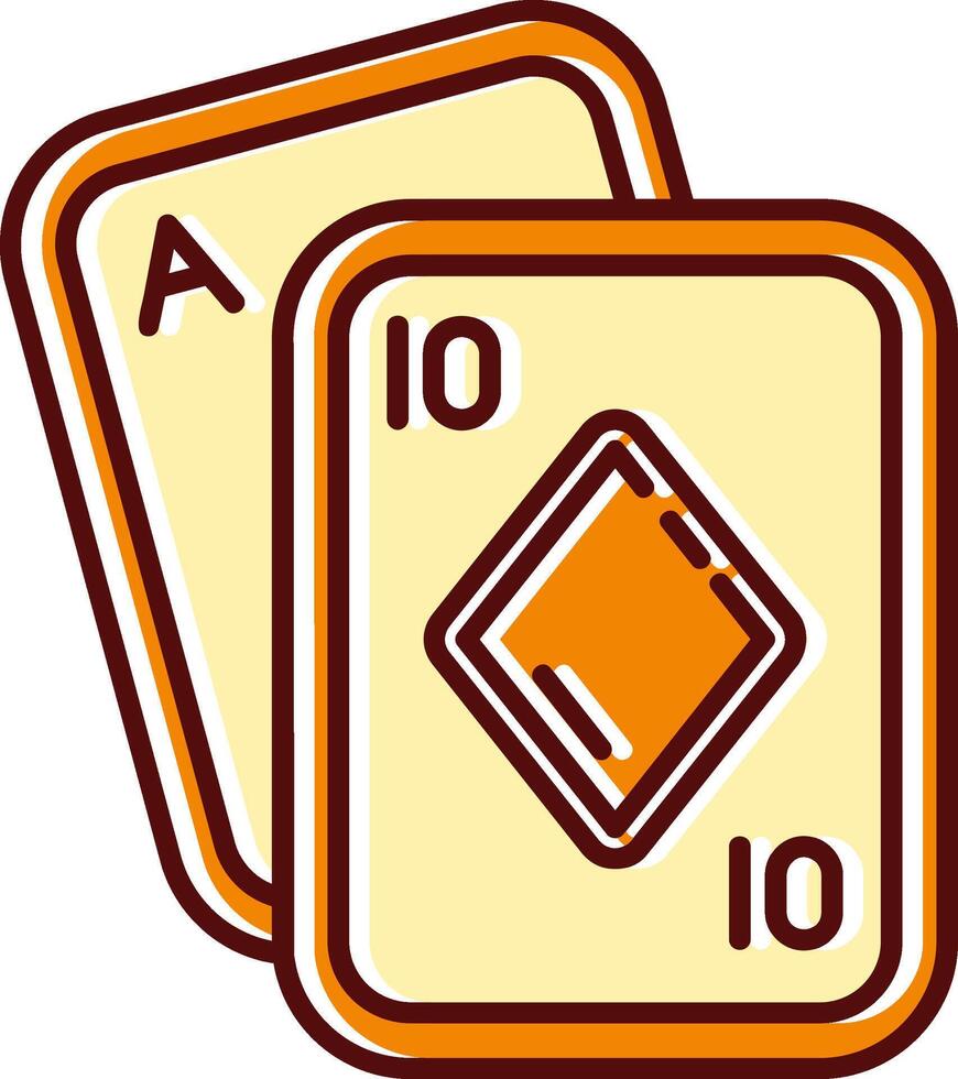 Poker filled Sliped Retro Icon vector