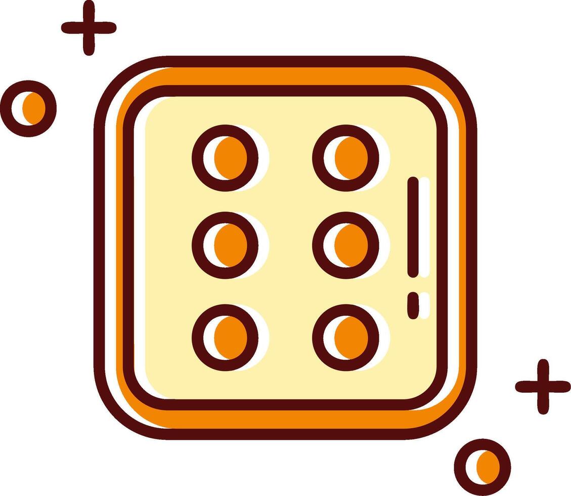 Dice six filled Sliped Retro Icon vector