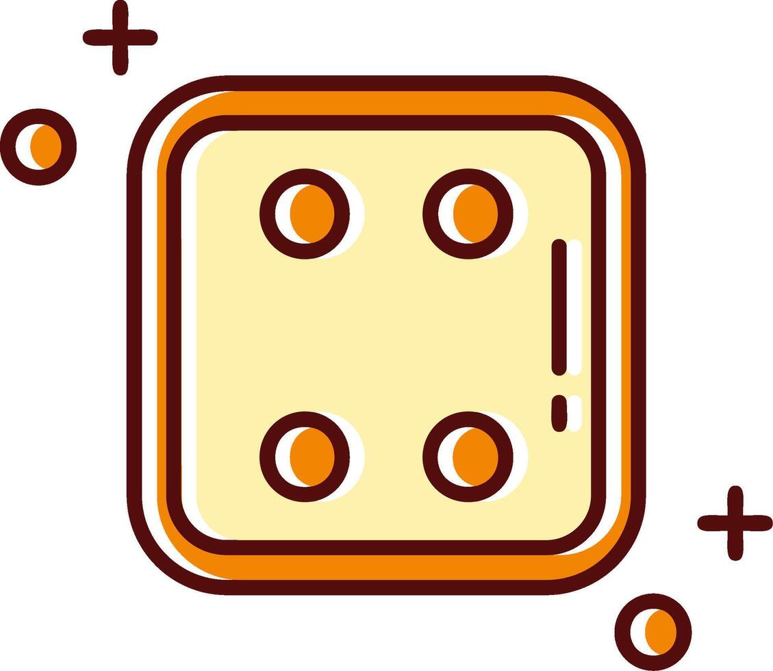 Dice four filled Sliped Retro Icon vector