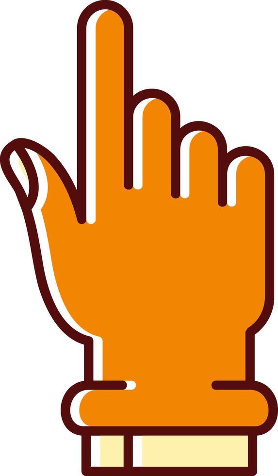 Hand click filled Sliped Retro Icon vector