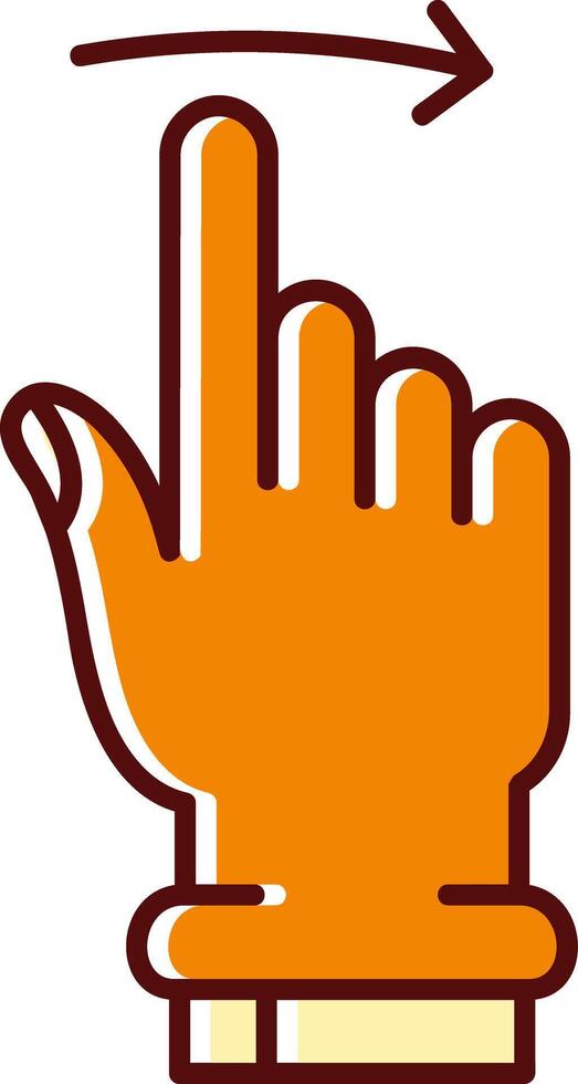 Swipe Right filled Sliped Retro Icon vector