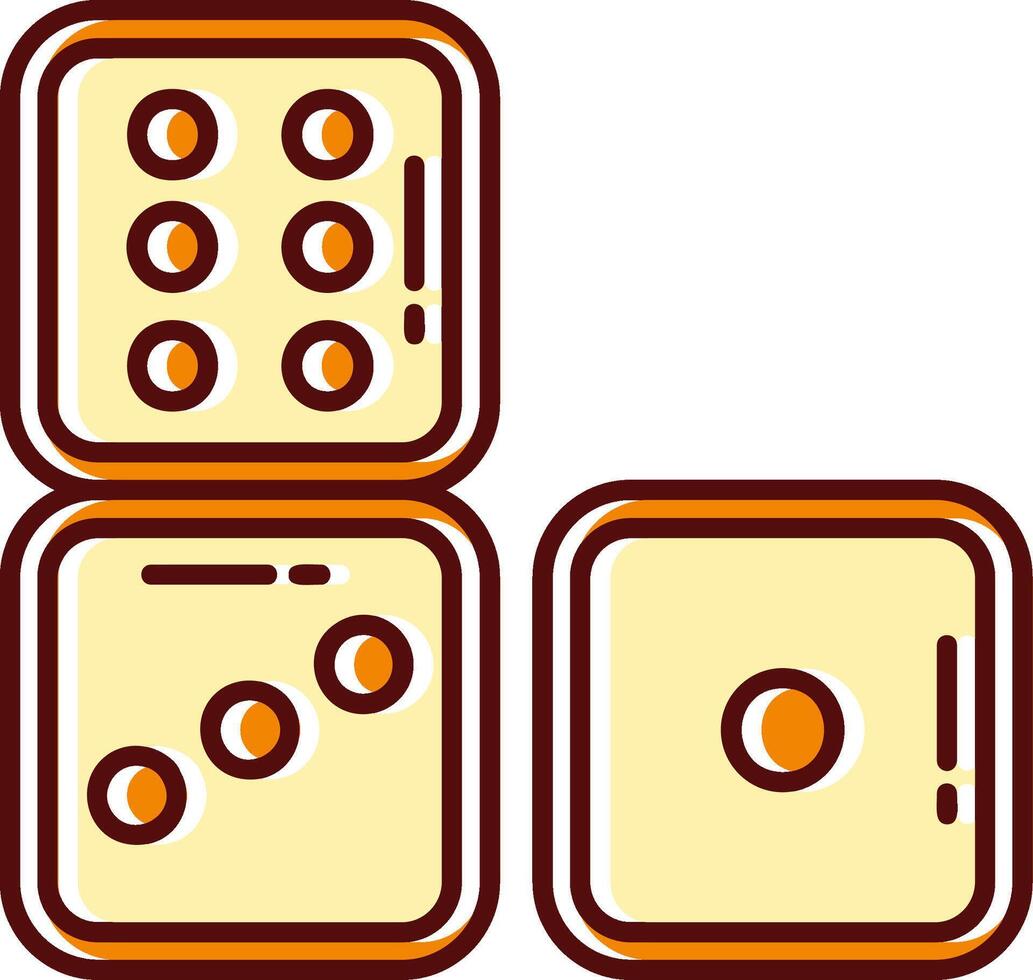 dados lleno resbaló retro icono vector