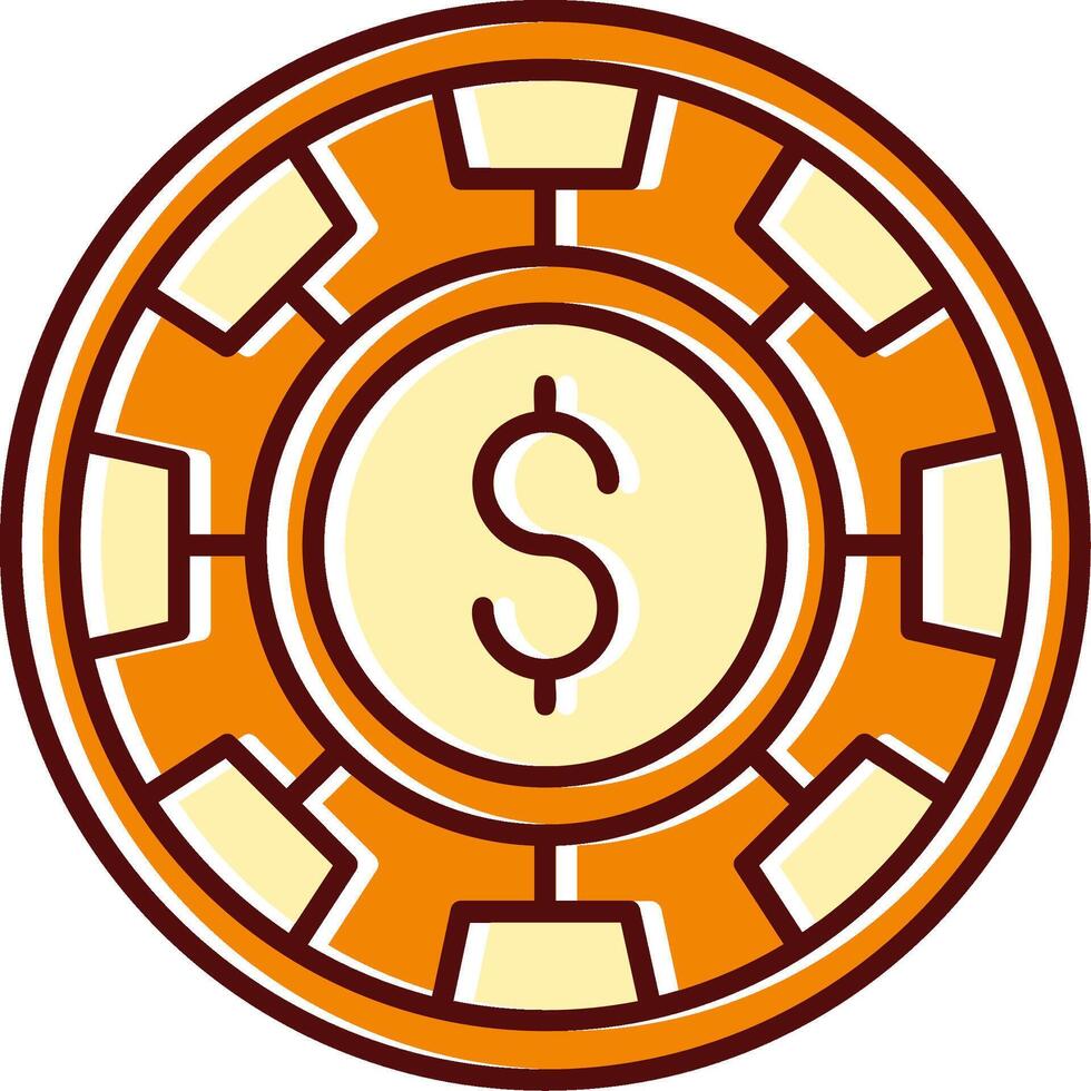 Chip filled Sliped Retro Icon vector