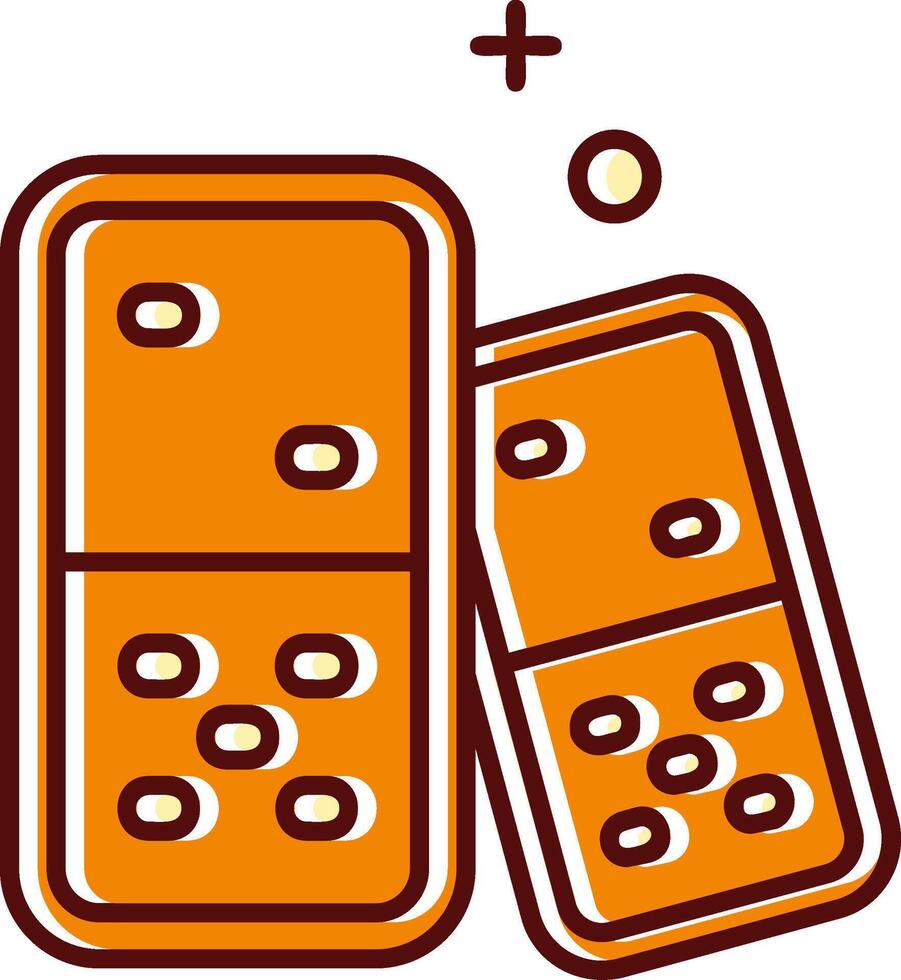 Domino filled Sliped Retro Icon vector