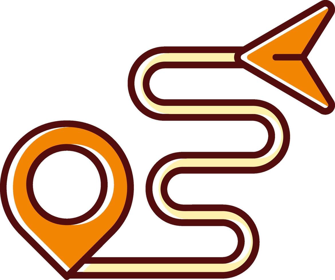 Route filled Sliped Retro Icon vector