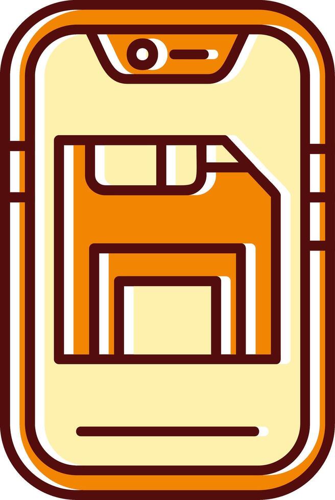 Save filled Sliped Retro Icon vector