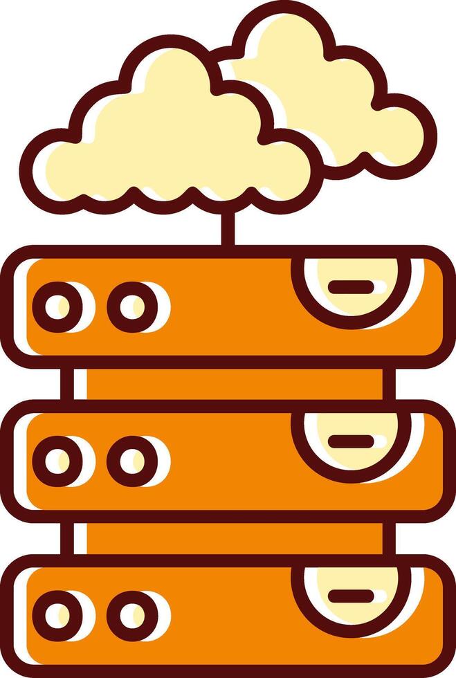 Server filled Sliped Retro Icon vector