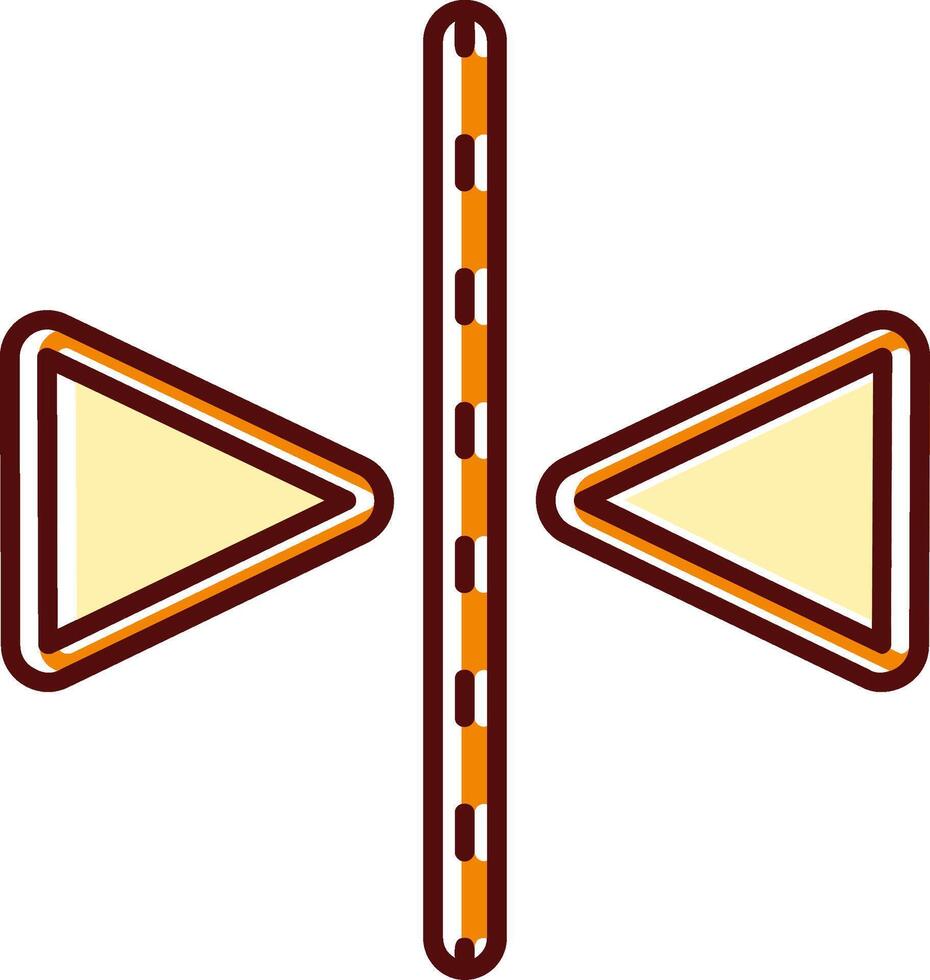 Flip filled Sliped Retro Icon vector