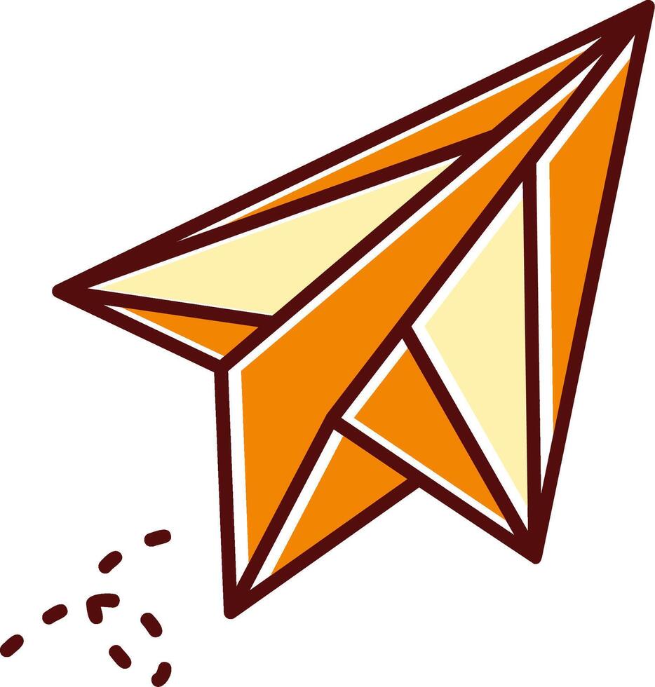 Paper plane filled Sliped Retro Icon vector