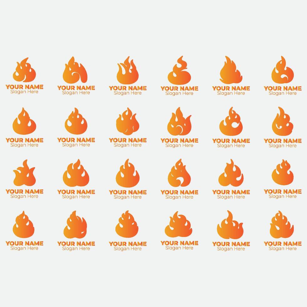collection of fire logos vector