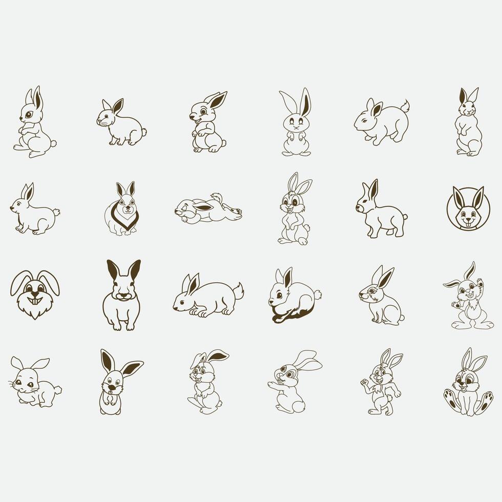 collection of rabbit logos vector