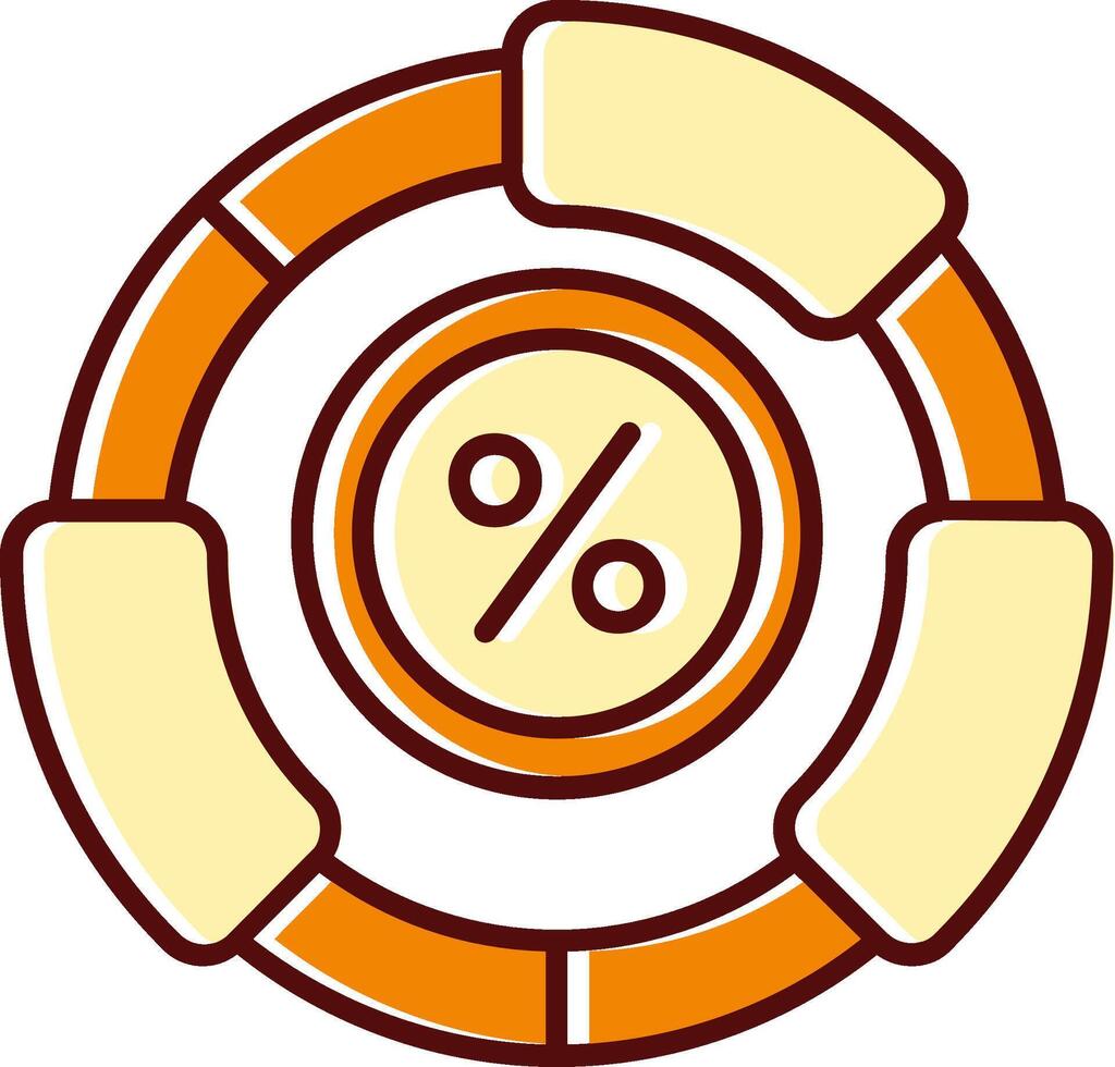 Ratio filled Sliped Retro Icon vector