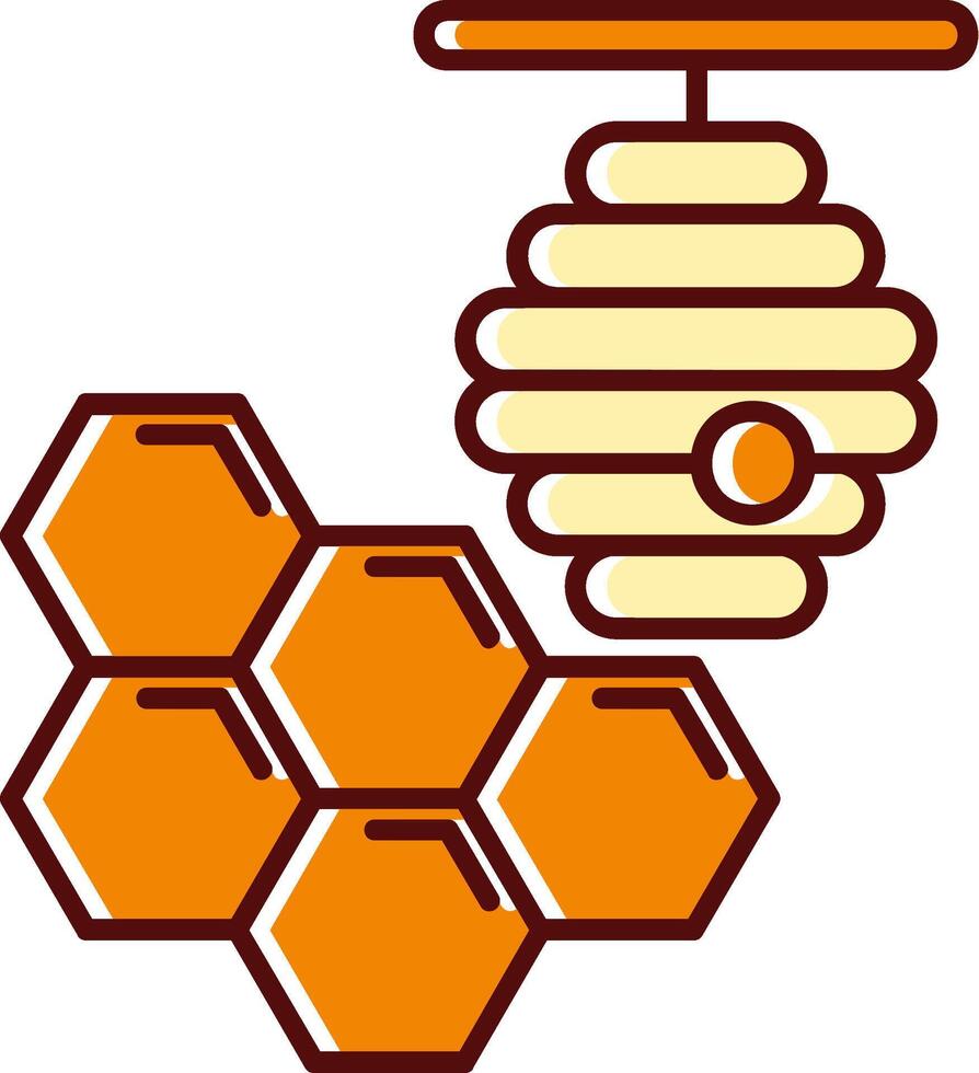 Honeycomb filled Sliped Retro Icon vector