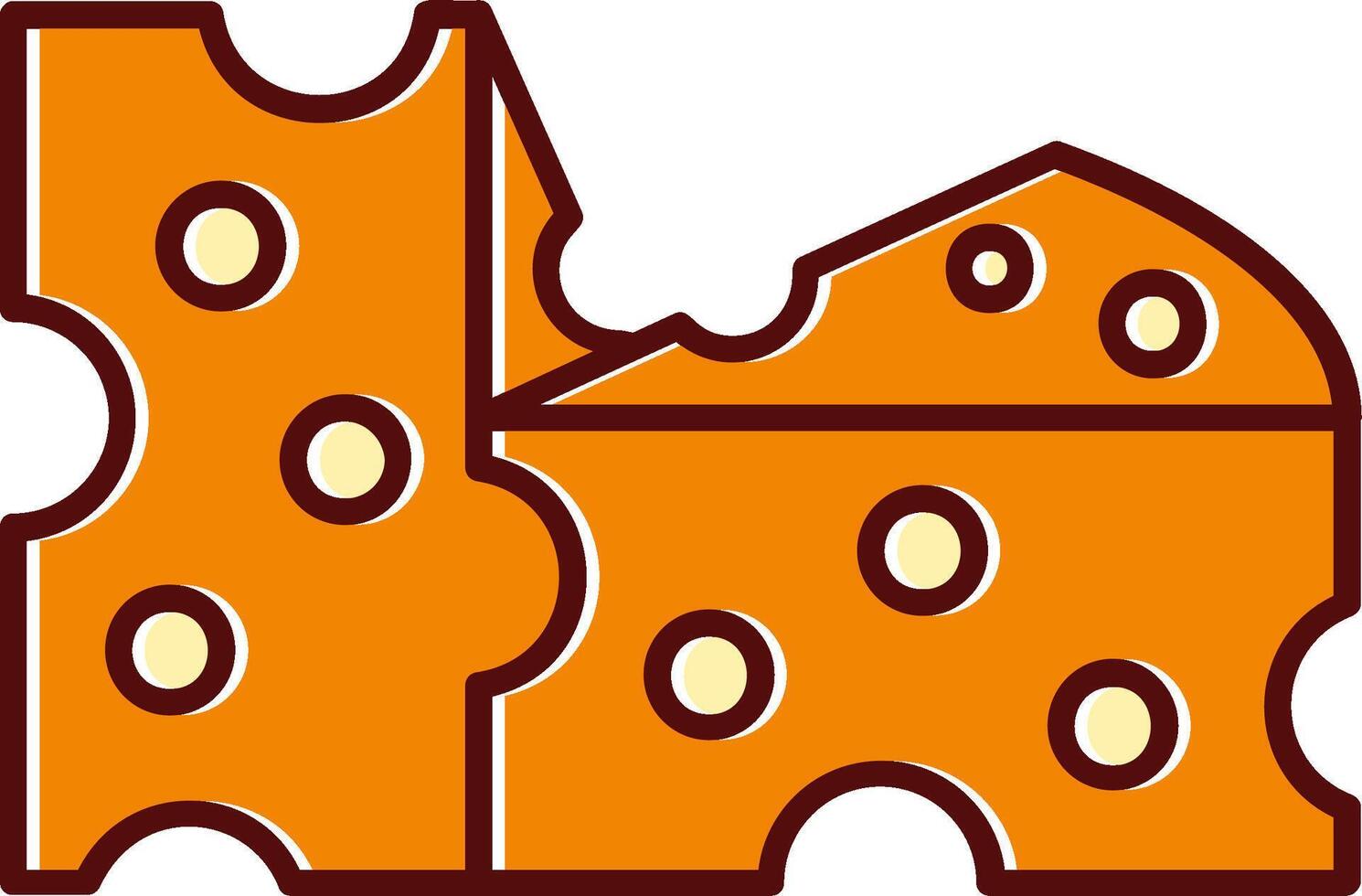 Chesse filled Sliped Retro Icon vector