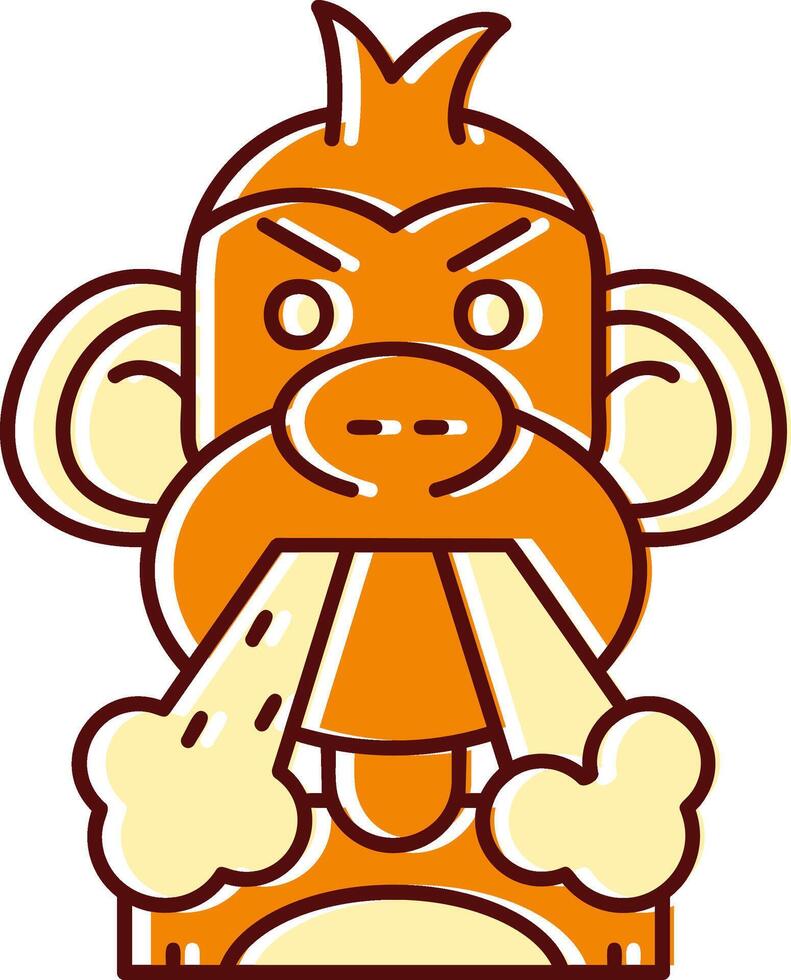 Angry filled Sliped Retro Icon vector