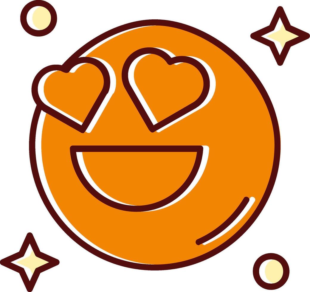 In love filled Sliped Retro Icon vector