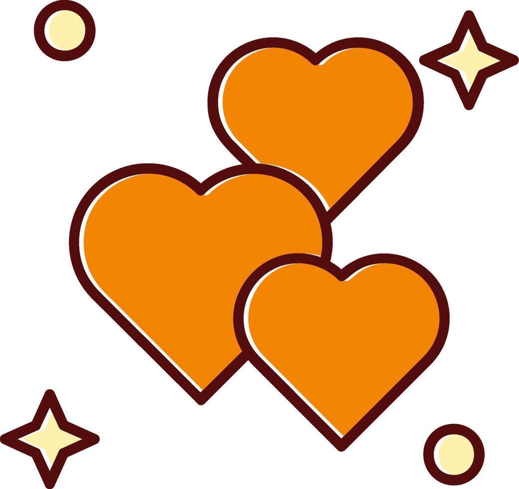 Love filled Sliped Retro Icon vector