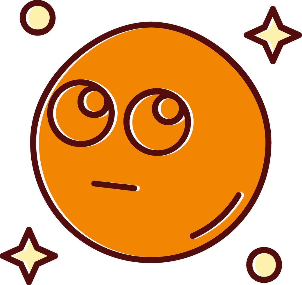 Rolling eyes filled Sliped Retro Icon vector