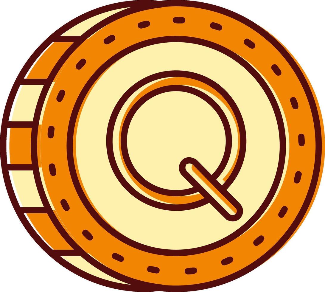 Quetzal filled Sliped Retro Icon vector