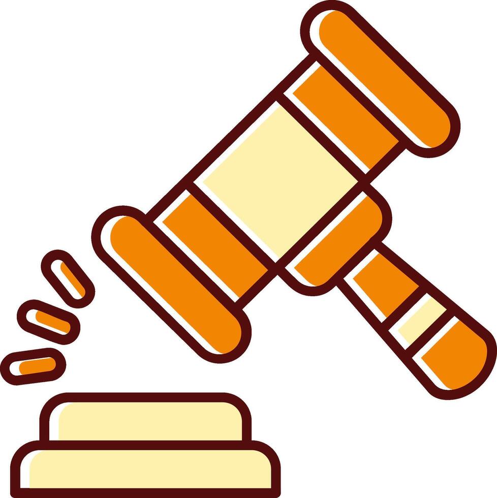 Gavel filled Sliped Retro Icon vector