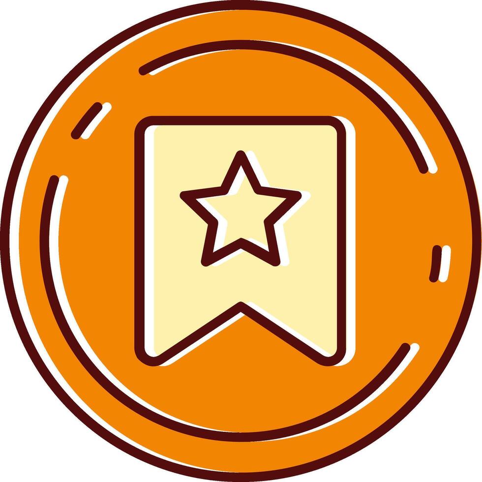 Bookmark filled Sliped Retro Icon vector