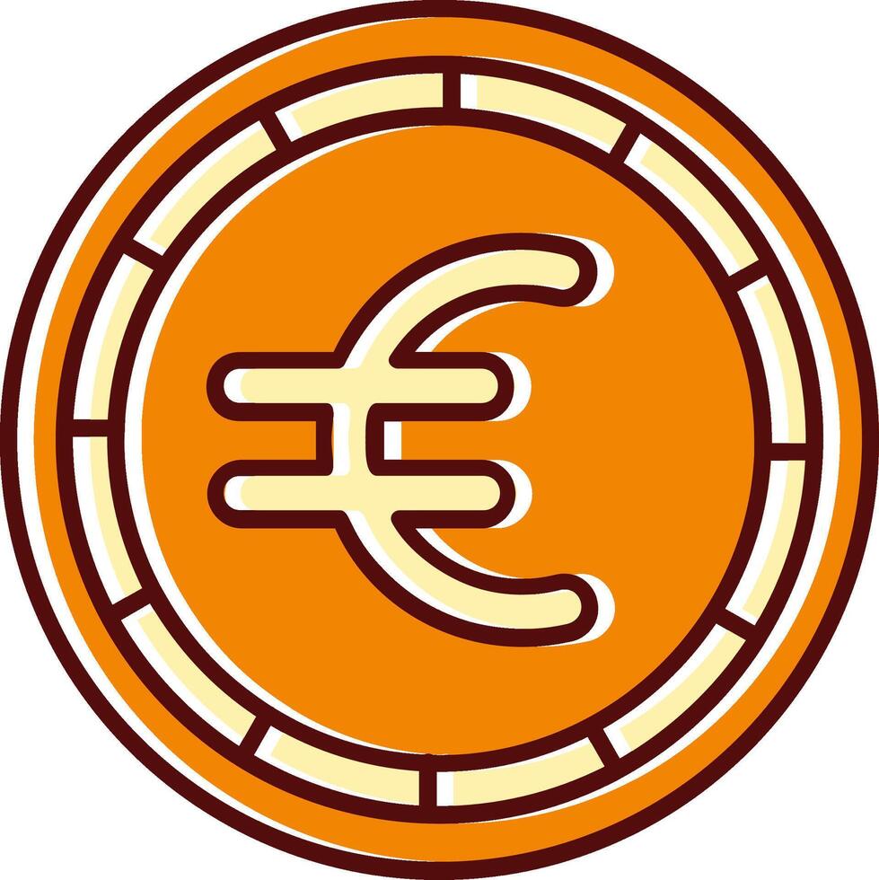 Euro filled Sliped Retro Icon vector