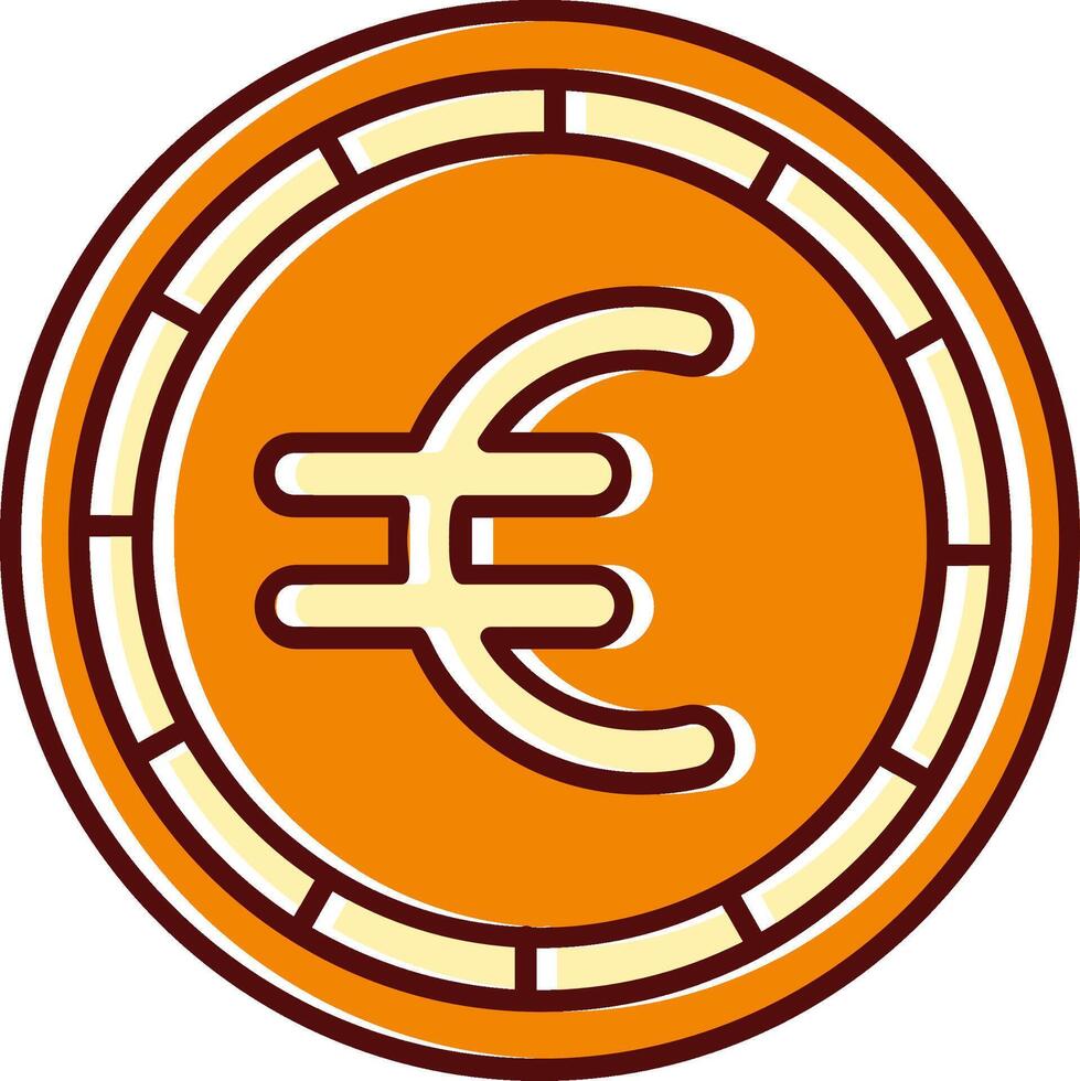 Euro filled Sliped Retro Icon vector