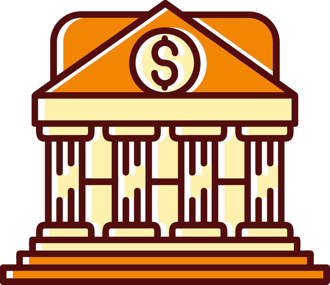 Bank filled Sliped Retro Icon vector