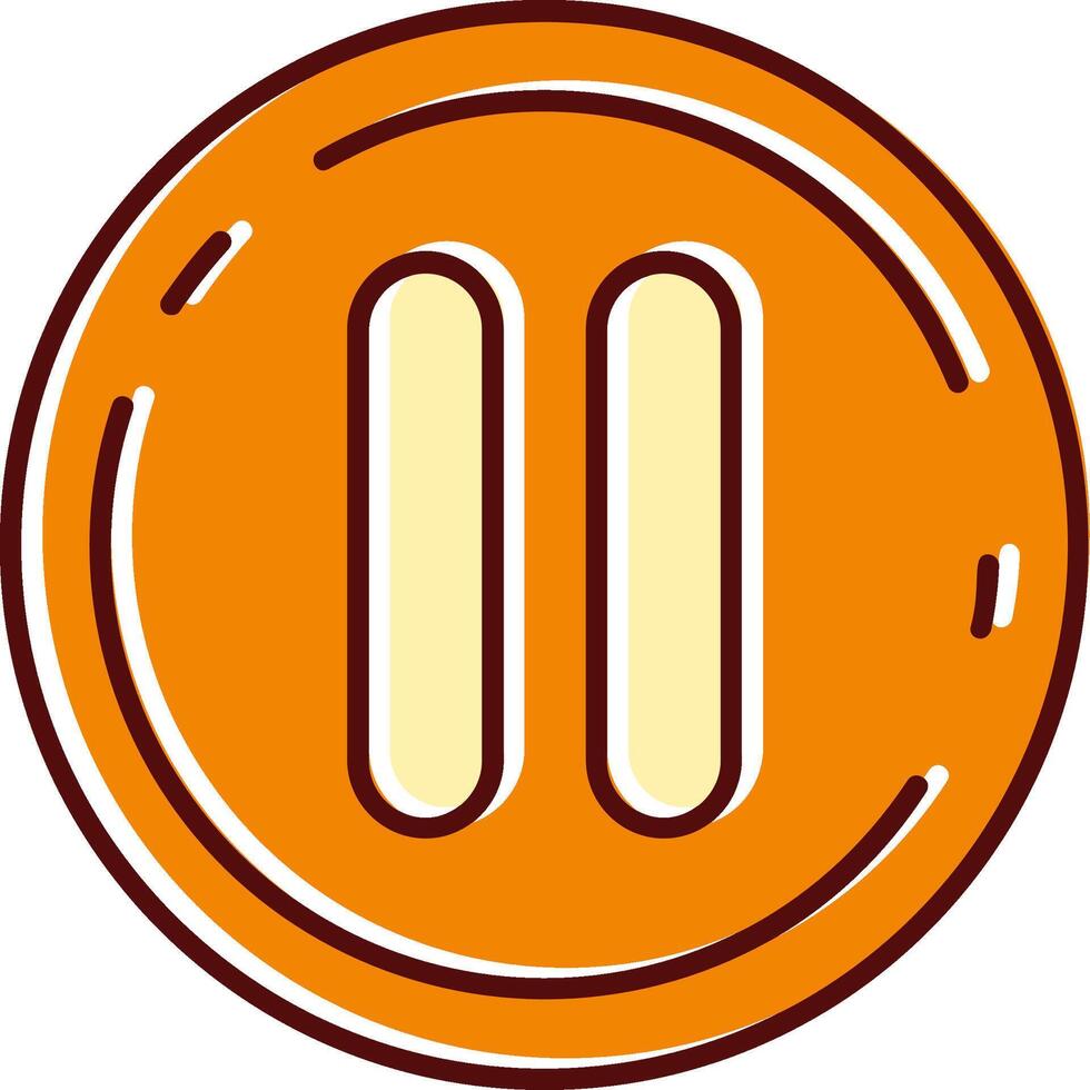 Pause filled Sliped Retro Icon vector