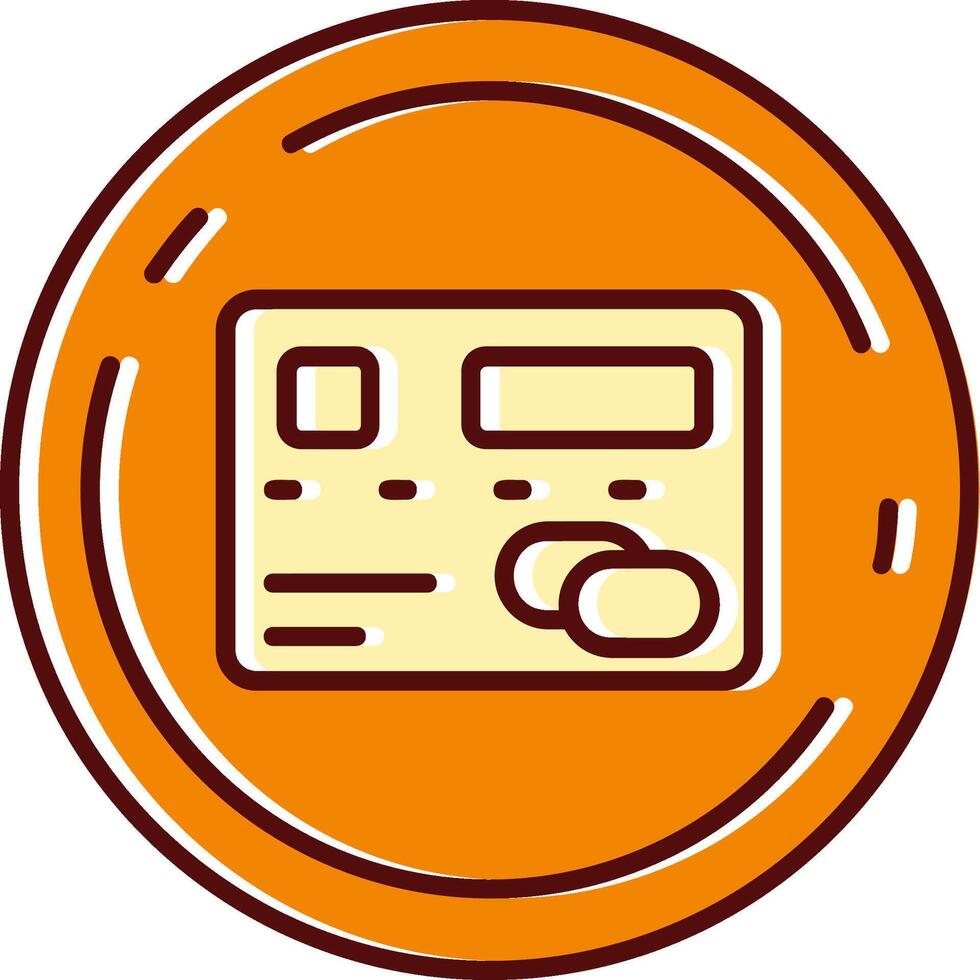 Pay filled Sliped Retro Icon vector