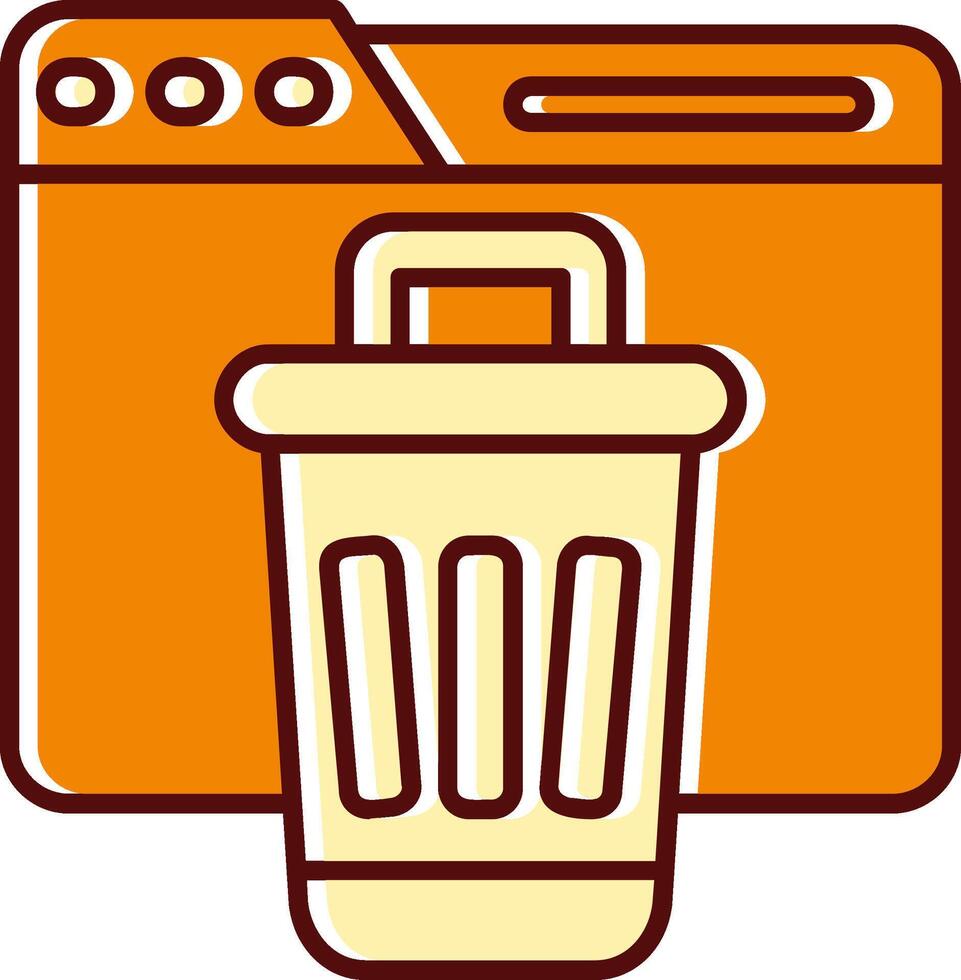 Bin filled Sliped Retro Icon vector